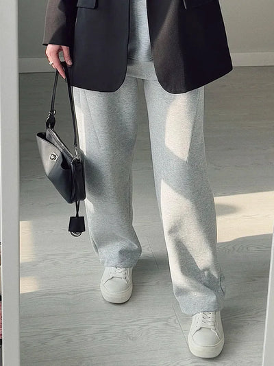 Women Straight Sweatpants Baggy Loose Dark Grey Long Pants Female Casual Sports Trousers High Waist Sweatpants For Women Joggers