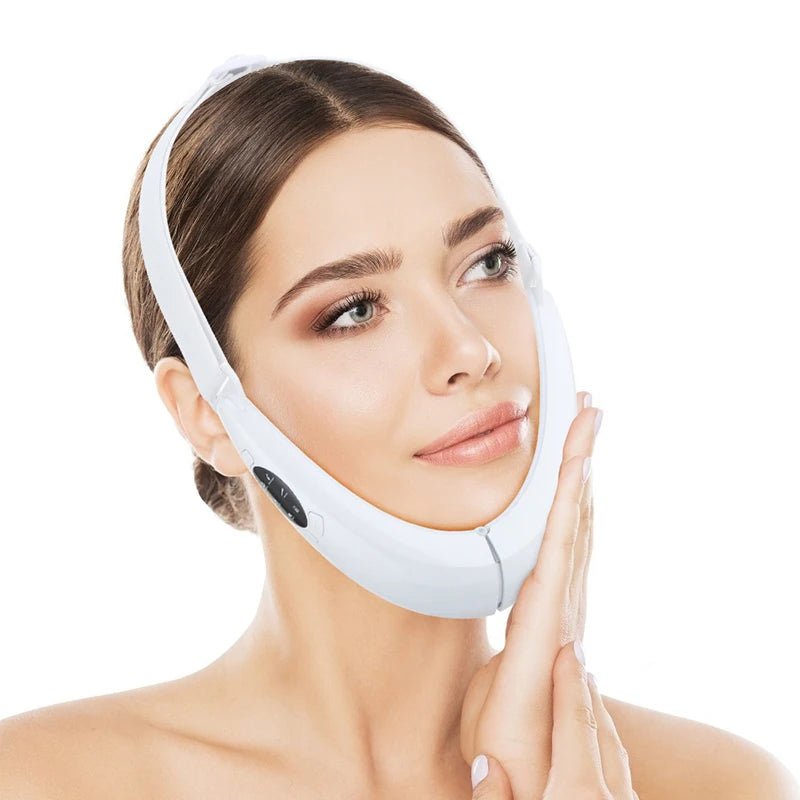 Red Blue Light Photon Therapy Facial Skin Tightening Massager EMS Microcurrent Face Lift Machine V Face Lifting Massage Belt