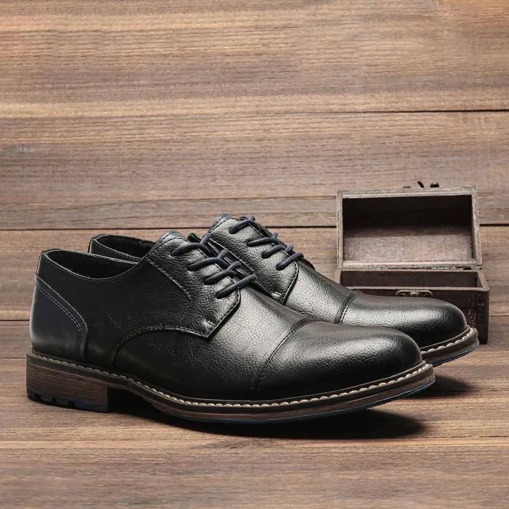 Men's Formal Shoes British Retro Brogue Shoes Mens Casual Business Leather Oxfords Men Office Dress Shoe Flats