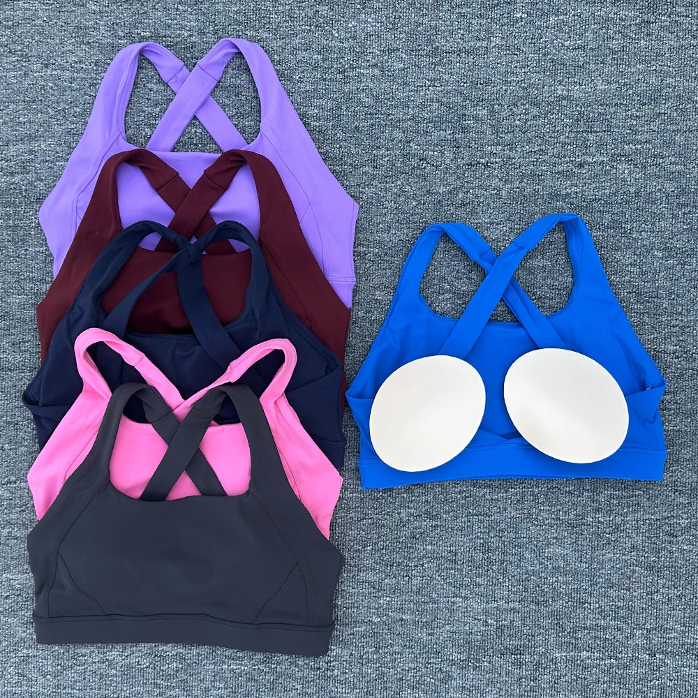 Breathable Sports Bra for Women, Fitness Top, Push Up Sport Bra, Fixed Pad, Yoga Underwear, Sport Tops Running Vest, Gym Wear