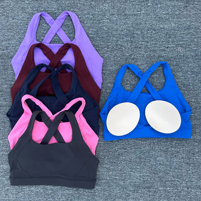 Breathable Sports Bra for Women, Fitness Top, Push Up Sport Bra, Fixed Pad, Yoga Underwear, Sport Tops Running Vest, Gym Wear