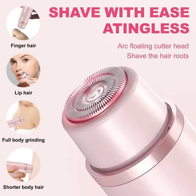 Electric Razors for Women 2in1 Bikini Trimmer Facial Mustache Shavers for Ladies Body Underarms Legs Portable Painless Epilator