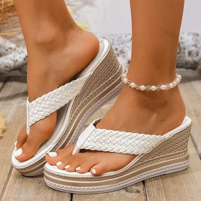 Women Slippers Wedge Flip-flops Fashion Women Shoes Ladies Thick Bottom Sandals Platform High Heels Slippers 2025 Slides Women