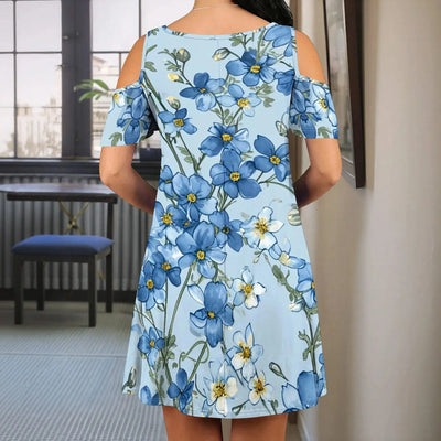 Light Blue Casual Dress for Spring Picnic & Garden Party