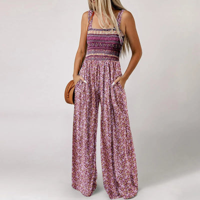 Summer Sexy Sling Jumpsuits Women'S Fashion Printed Loose Pencil Pants Casual Streetwear Elegant Party Female Spaghetti Rompers