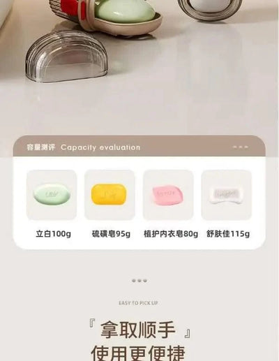 Soap Dish with Drain WaterLuxury Travel Soap Case Sealed Portable Container Mini Soap Box Compact Storage for Business Trips