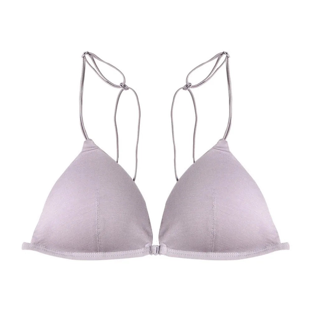 Breathable Triangle Bras for Women Beauty Back Push-up Wireless Bra Thin Strape Lingerie French Style Bra Girls