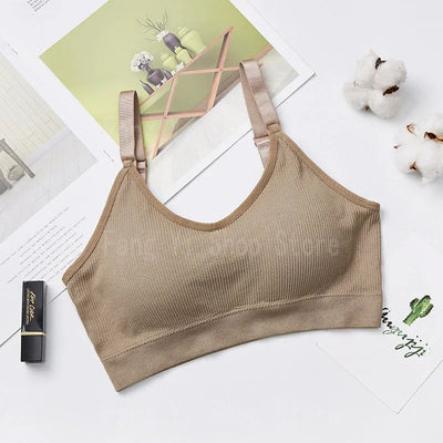 Women's seamless bra Full Cup Breathable bra Breathable comfort Sleep bra Running Fitness Sports bra Suspenders