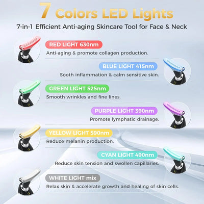 Neck massager face three lighting modes skin enhancement device LED beauty machine