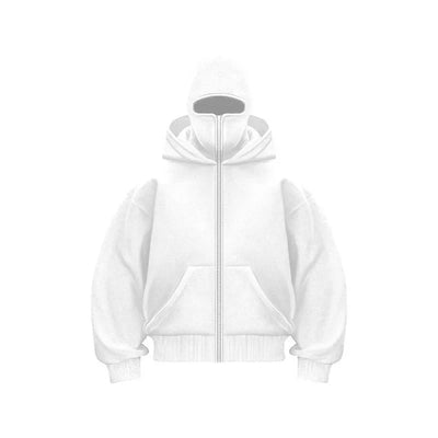 "2025 Men's Designer Clothing: Double-zipper hoodie, autumn and winter masked hip-hop Sweatshirt, Fitness and casual Hoodie.