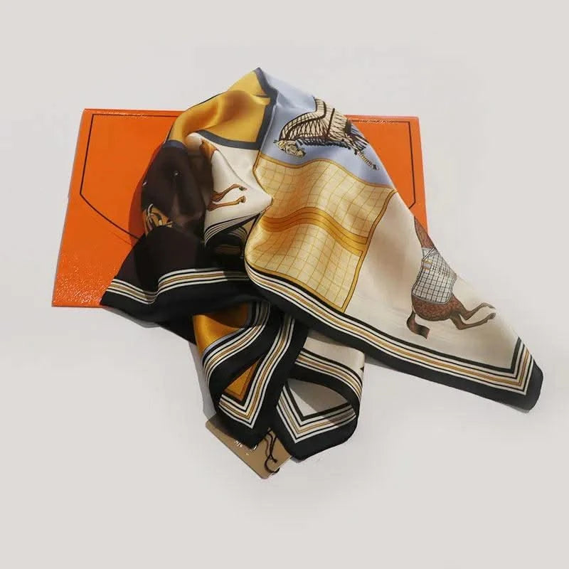 Nordic style square scarf, autumn and winter silk scarf