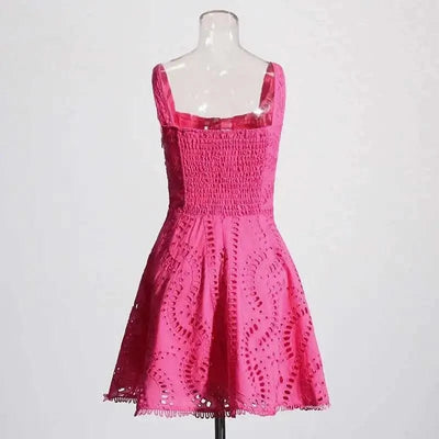 Summer Sundress Holiday Print Embroidery Cotton Short Cake Dress Women Sleeveless Tank Elastic Back Cocktail Party Vestidos