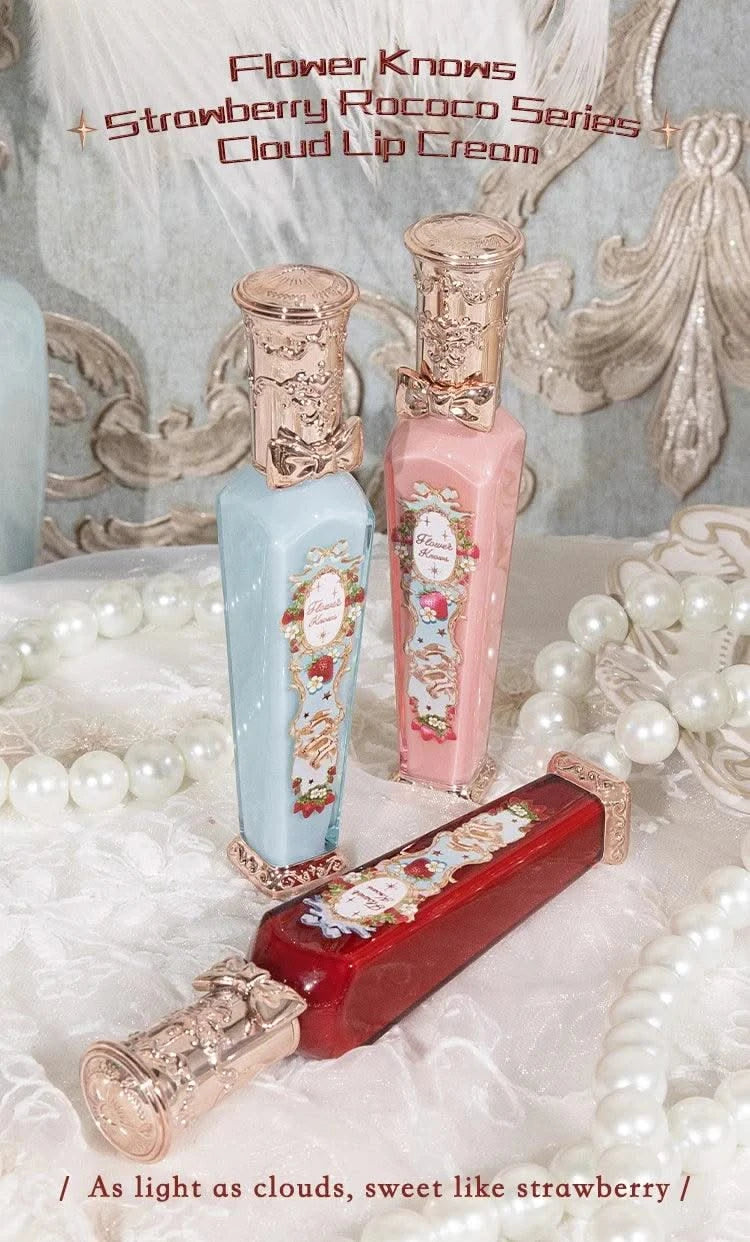 Beauty Glazed  Mirror Flower Lip Gloss  Lipstick Strawberry Rococo Collection Little Angel Lip Cream Lipstick 3.5g