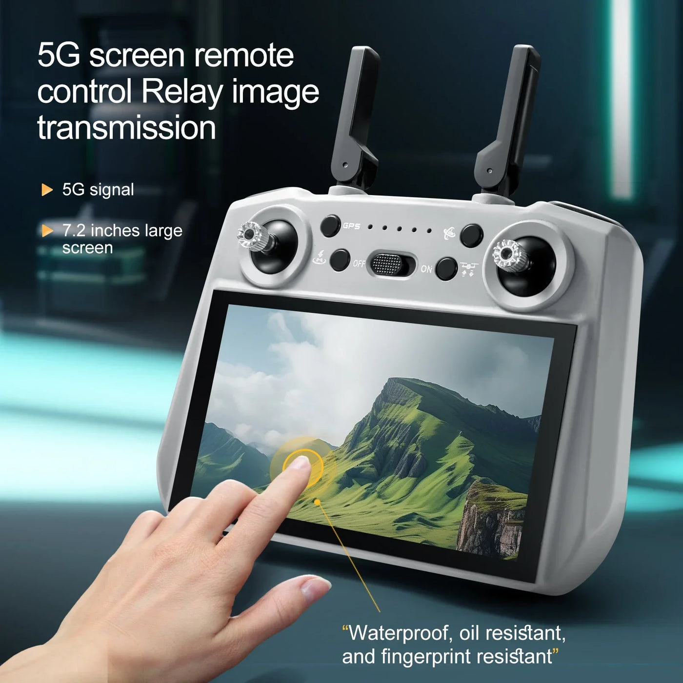 S155 GPS Drone Professional HD Camera 7.2-inch Touch Screen 3-Axis Gimbal EIS Relay Aircraft Laser Obstacle Avoidance Dron Toy