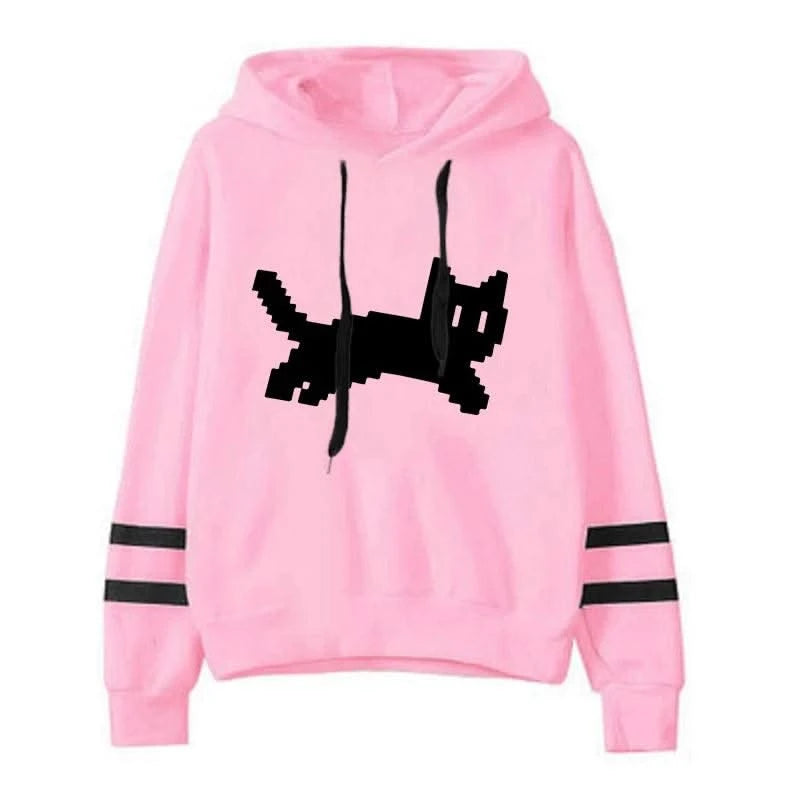 Women's Sweatshirts Pullovers Versatile Hoodies Stripe Jogging