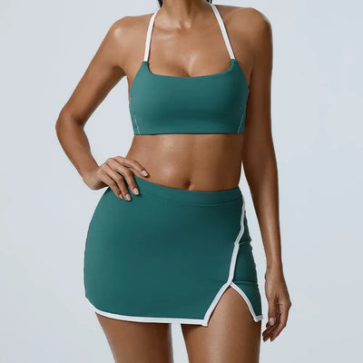 Women Yoga  Workout Set Bra and Shorts Two Piece Patchwork Open Sexy Back Elastic Fitness Sexy Yoga Outfit Sport  Women