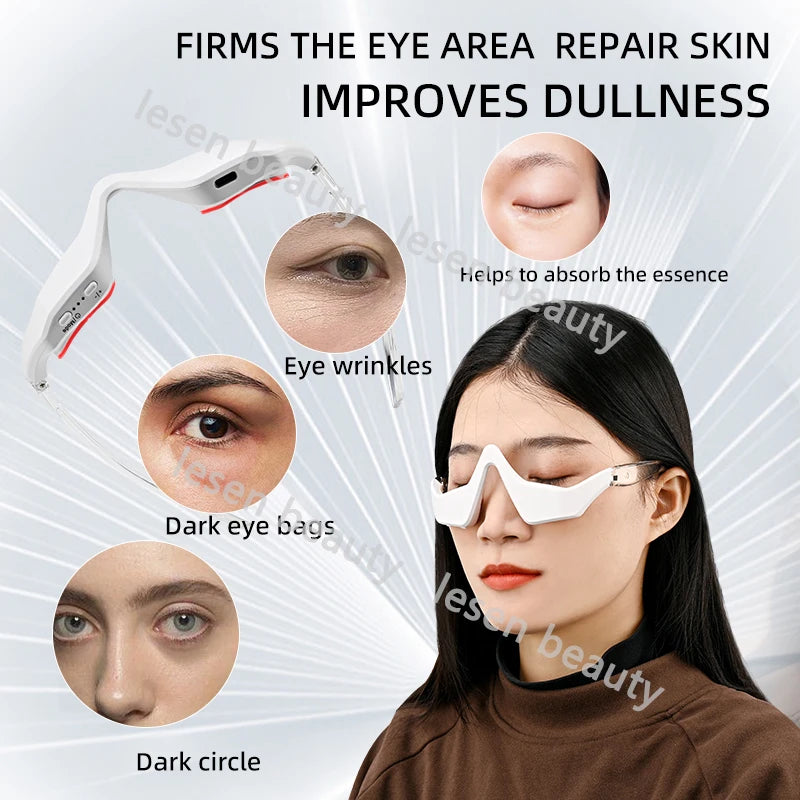 USB New Red Light Therapy Anti-Aging Eye Massager Eye Care Eyes Fatigue Relief Relaxation Relieve Dark Circles EMS Eye Massager