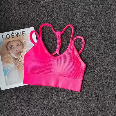 Women Breathable Sports Bra  Anti-sweat Fitness Top  Seamless Yoga Bra Gym Crop Top Brassiere Push Up Sport Bra Gym Workout Top