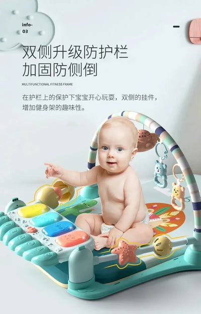 Baby Toys Musical Play Mats Piano Gym Newborn Toys Tummy Time Mat Baby Teether & Padded For Toddlers Early Learning Education