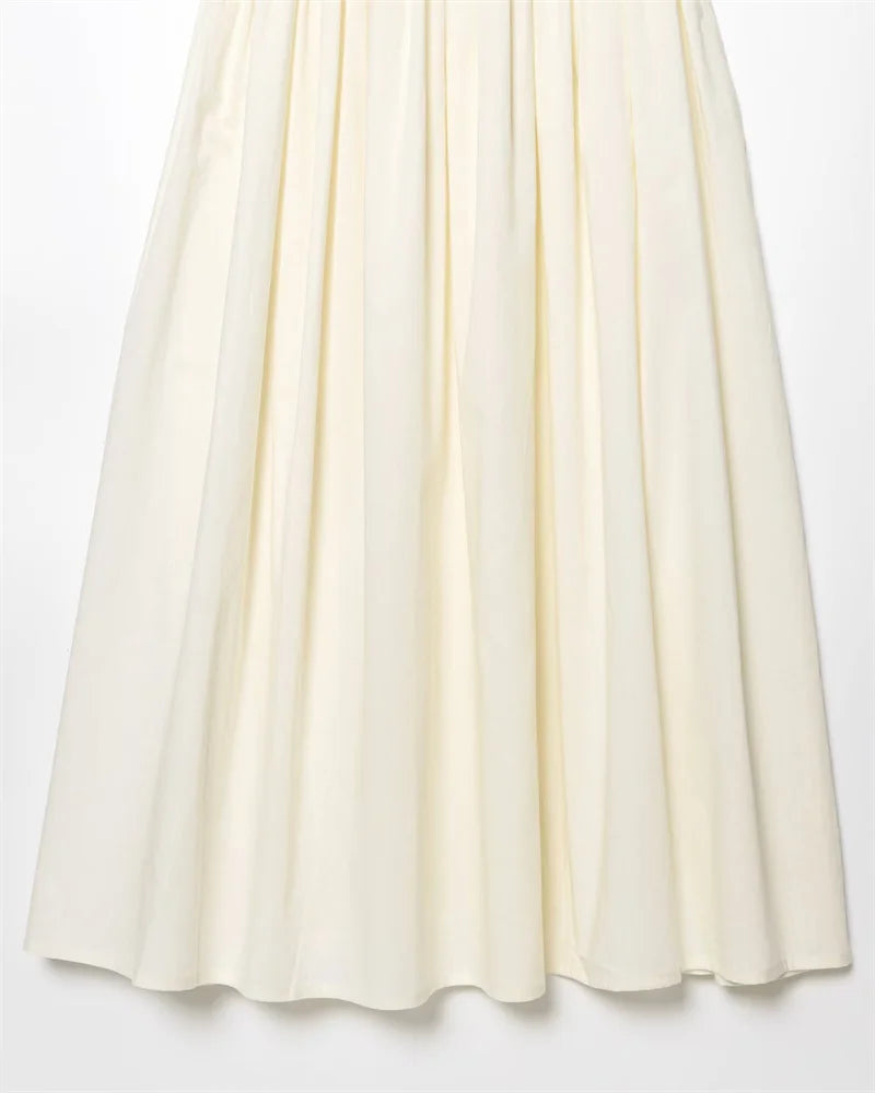 Women's Dress New Summer 2025 White Halterneck Panelled Dress Sexy off-the-shoulder design Elegant temperament Personality