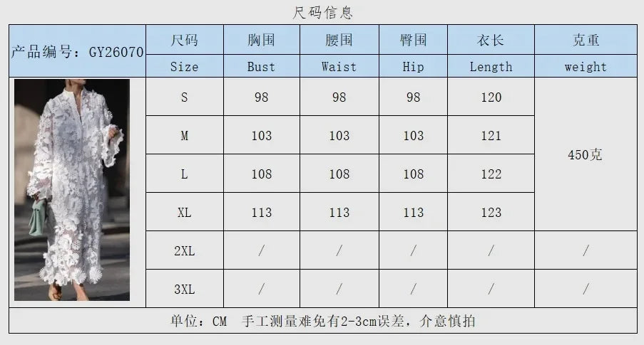 Women's Dress Handmade 3D Embroidered Hollow Design Dress Pure White Dress Elegant Evening Dress Commuter Dress