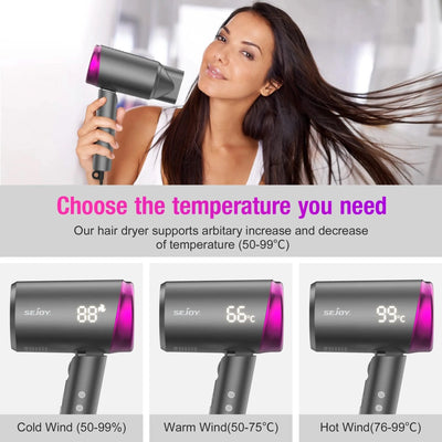 Sejoy Hair Dryer 110v 1800W, High-Speed Electric Turbine Airflow, Low Noise, Constant Temperature And Quick Drying for Home
