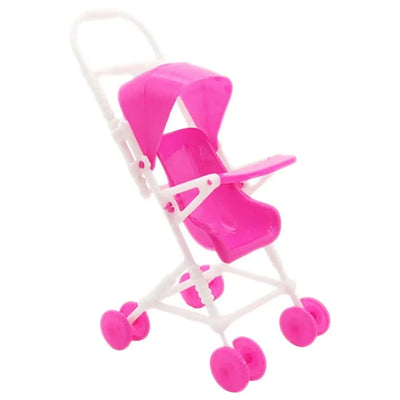 Simulation Baby Stroller Realistic Toy Children Play Game Decor Plastic Model Pushchair Small Stroller Furniture
