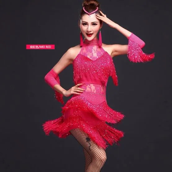 New Latin Dance Dress Women/Girls/Lady New Sexy Fringe Salsa/Ballroom/Tango/Cha Cha/Rumba/Samba/Latin Dresses For Dancing
