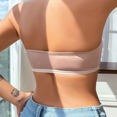 Women's Front Closure Strapless Bra Wireless Tube Bralette Seamless Invisible Bandeau Bras No Padding Daily Bra