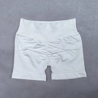 Gym Shorts Women Fitness Sports Biker Shorts 4.5" Low Ribbed Band Yoga Shorts Workout Scrunch Butt Seamless Leggings