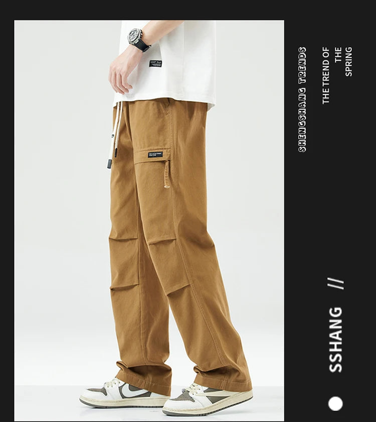 Trousers Male Y2k American Casual Multi-bag Loose Straight Trousers Sport Men's Clothing Male Jeans Pants New in Pants Man Set