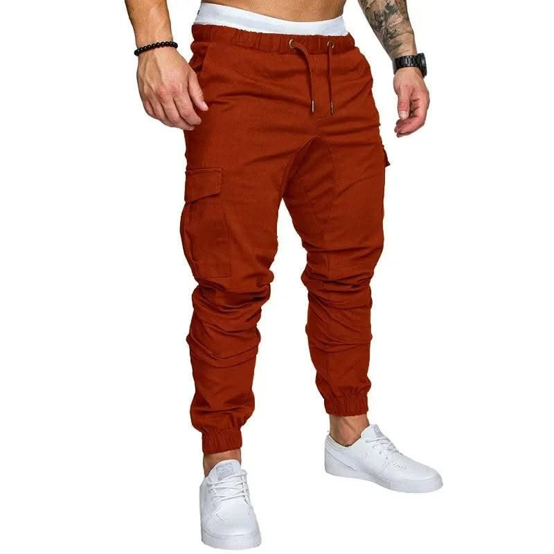 New Workwear Multi-pocket Trousers for Men, Woven Fabric Casual Pants, Leggings for Men Cargo Pants Joggers Mens Pants