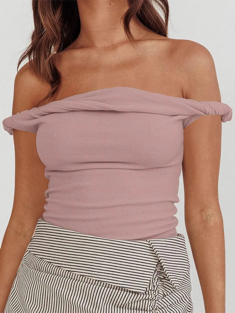 Women Twisted Off Shoulder Tank Tops