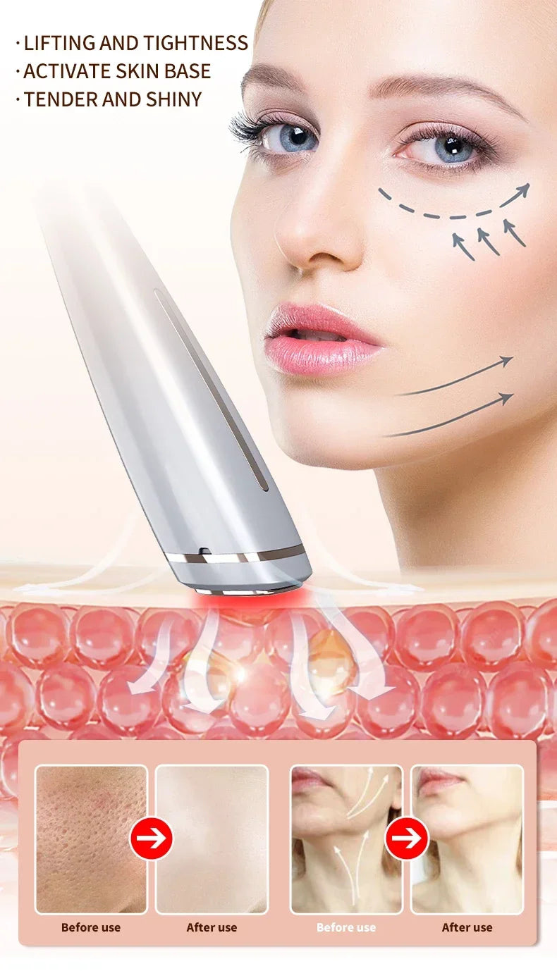 High Frefruquency RF Neck Face Beauty Device Anti-aging Remove Double Chin EMS Facial Lifting Warm Facial Massager