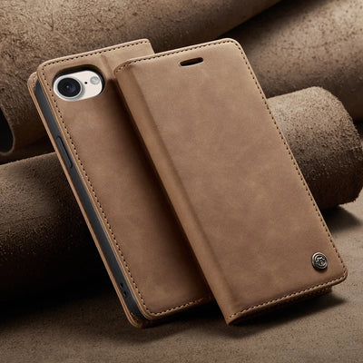 Flip Wallet Case for iPhone 16e 2025 Magnetic Folio Leather Cover with Card Holder Kickstand Shockproof Durable Protective Shell