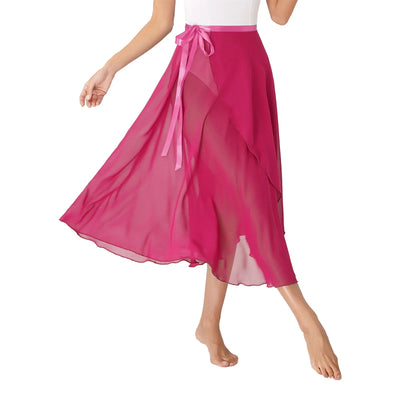 Womens Chiffon Lace-Up Flowy Skirt Ballet Modern Dance Training Costume Summer Solid Color High Waist Boho Midi Skirts Elegant
