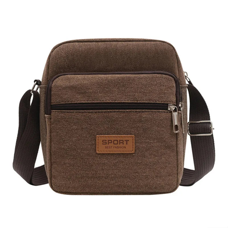 Men's Shoulder Bag Business Leisure Large Capacity Portable Handbag Zipper Multi Layer Waterproof Summer Male's Crossbody Bags