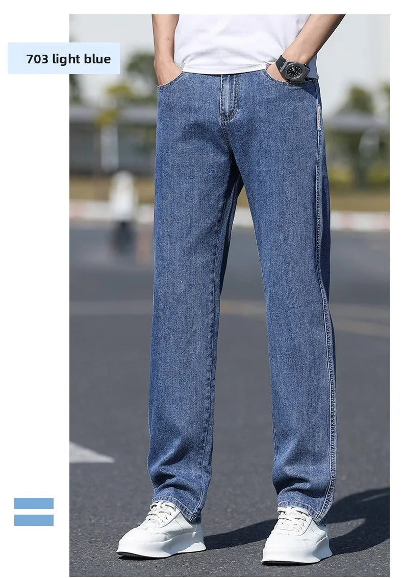 Men's Jeans American High Street Micro-flared Jeans Summer Slim Fashion Brand Pants Retro Washed Straight Pants 2025