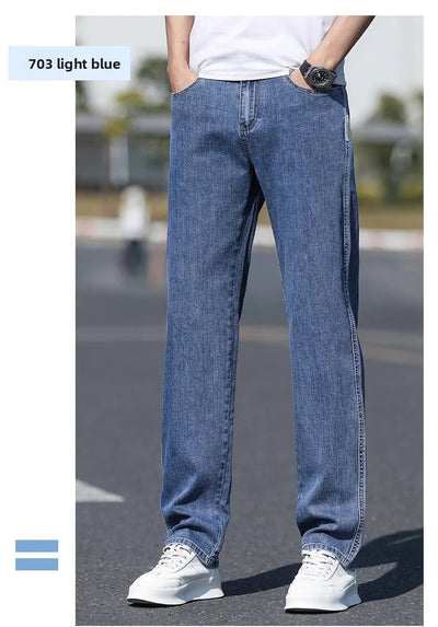 Men's Jeans American High Street Micro-flared Jeans Summer Slim Fashion Brand Pants Retro Washed Straight Pants 2025