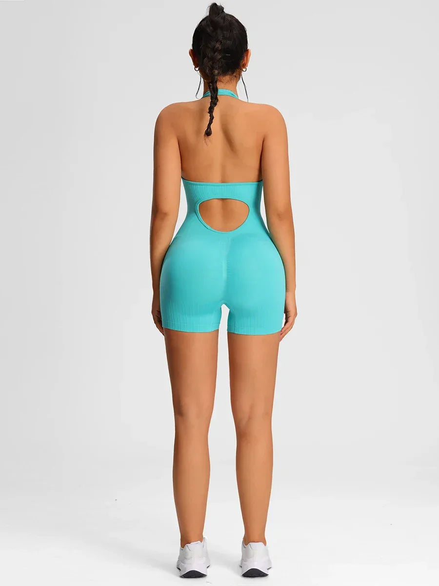 Summer Rompers Sportswear Woman Gym Combi-pants Women Jumpsuits Sport Yoga Clothes Female Fitness Overalls Shorts Bodysuit