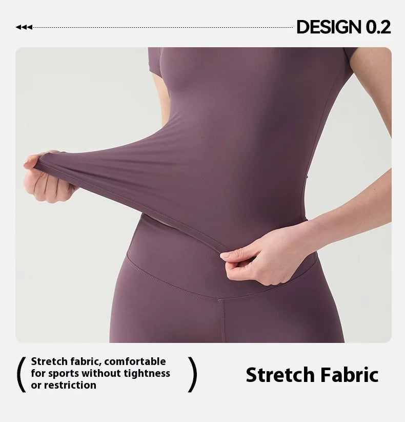 Short Sleeve Training Sports Fitness Clothing Skinny Thin Top Crew Neck Breathable Quick Drying T-Shirt workout tops for women