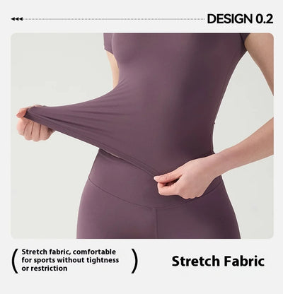 Short Sleeve Training Sports Fitness Clothing Skinny Thin Top Crew Neck Breathable Quick Drying T-Shirt workout tops for women