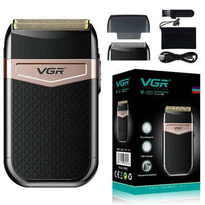 VGR Metal Wet Dry Electric Shaver For Men Rechargeable Hair Beard Electric Razor Washable Facial Shaving Machine For Bald Head