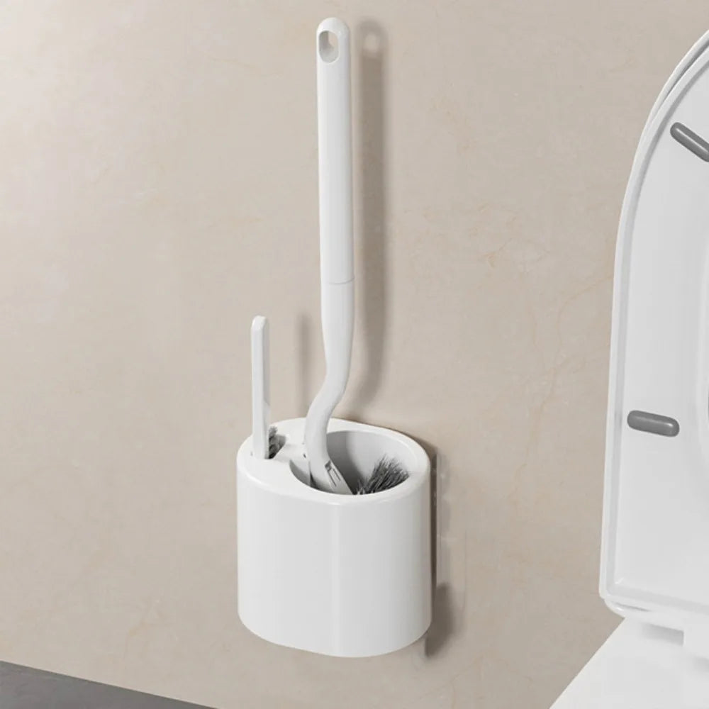 Cleaning Tools Long Handle Toilet Brush Set Wall Mounted Hanging Hole Cleaning Brush Durable Toilet Scrubber Bathroom