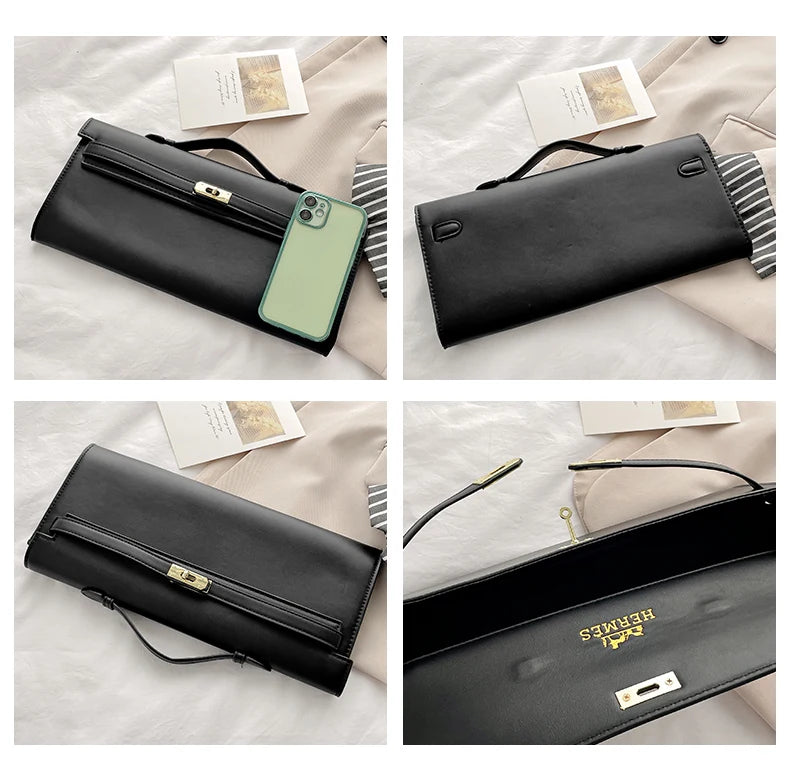 Elegant Classic Leather Handbag For Ladies - With Inner Compartments High Quality By Famous Designer Brand