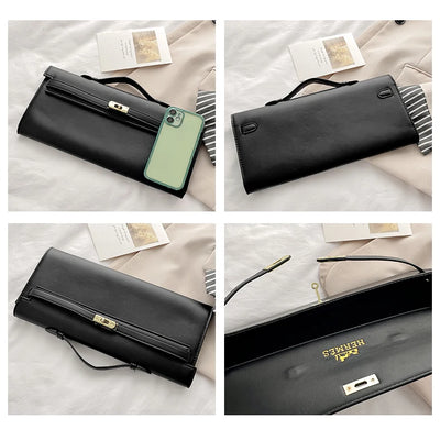 Elegant Classic Leather Handbag For Ladies - With Inner Compartments High Quality By Famous Designer Brand