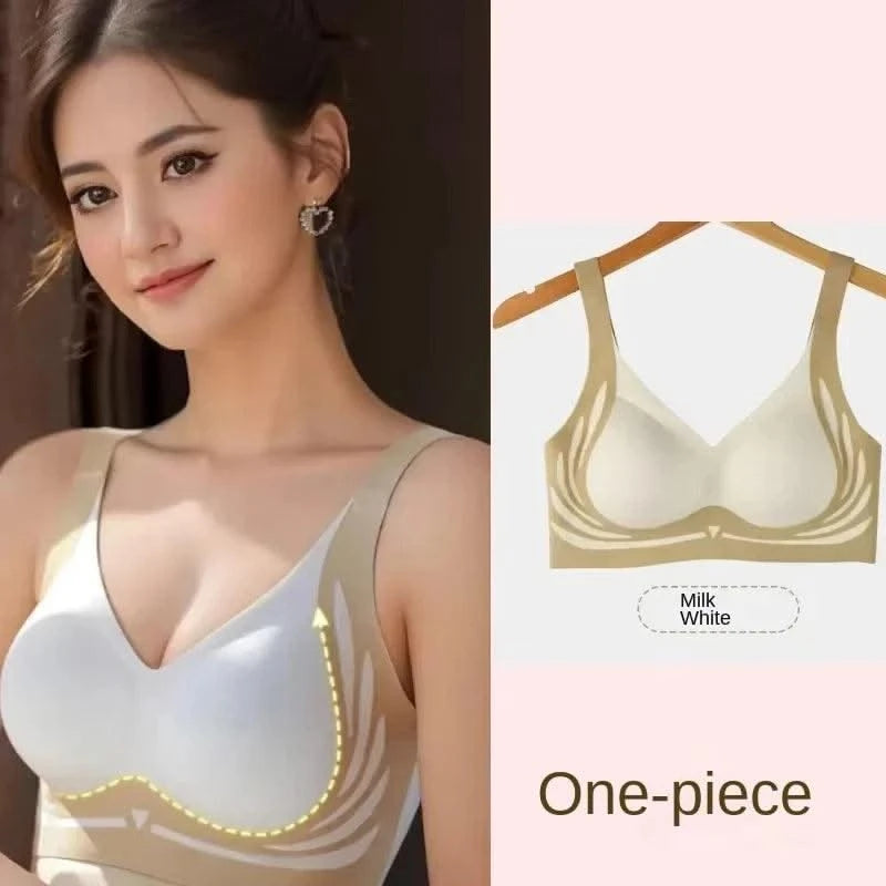 Plus Size Super Gather Push Up Bras Women Soft Support Seamless Underwear Female Full Cup Lift-Up Bras No Steel Sleepwear