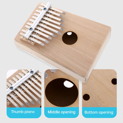 1 set DIY Thumb 10 Keys Mini Hand Painted Thumb Piano Kalimba Hand Painted Kids Painting Sturdy Durable Small Instrument - Elanique