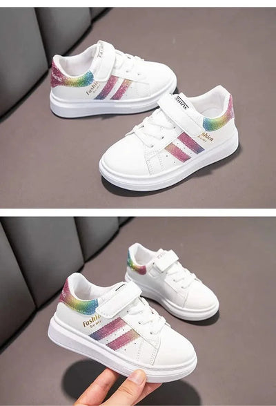 Children's Sports Shoes Non-slip New Tennis Shoes for Girls Fashion Boys Versatile Kids Causal School Running Sneakers Hook Loop