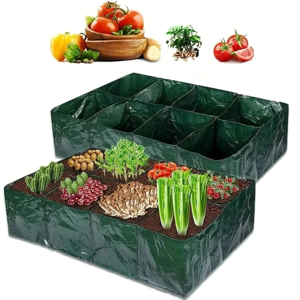 Garden Planting Bag Multi-gird Felt Growing Bag Rectangle Planting Nursery Pot Vegetable Tomato Potato Planting Container Plant